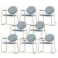 Gold Legs Dining Arm Chair Glam Dining Room Upholstered Chair Light Blue 8 Piece Set Clearhalo 'Dining Chairs' 'Dining Tables & Seating' 'dining_chair' 'furn' 'furn_dining_chair' 'Furniture' 'Kitchen & Dining Furniture' 6680049