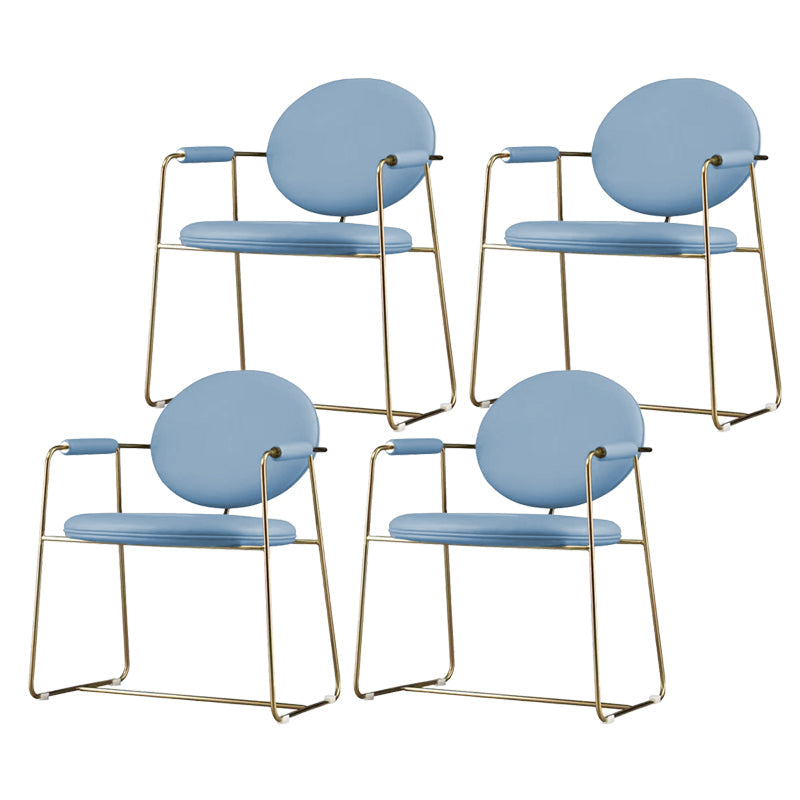 Gold Legs Dining Arm Chair Glam Dining Room Upholstered Chair Sky Blue 4 Piece Set Clearhalo 'Dining Chairs' 'Dining Tables & Seating' 'dining_chair' 'furn' 'furn_dining_chair' 'Furniture' 'Kitchen & Dining Furniture' 6680057