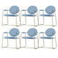 Gold Legs Dining Arm Chair Glam Dining Room Upholstered Chair Sky Blue 6 Piece Set Clearhalo 'Dining Chairs' 'Dining Tables & Seating' 'dining_chair' 'furn' 'furn_dining_chair' 'Furniture' 'Kitchen & Dining Furniture' 6680058