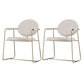 Gold Legs Dining Arm Chair Glam Dining Room Upholstered Chair Off-White 2 Piece Set Clearhalo 'Dining Chairs' 'Dining Tables & Seating' 'dining_chair' 'furn' 'furn_dining_chair' 'Furniture' 'Kitchen & Dining Furniture' 6680061