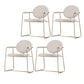 Gold Legs Dining Arm Chair Glam Dining Room Upholstered Chair Off-White 4 Piece Set Clearhalo 'Dining Chairs' 'Dining Tables & Seating' 'dining_chair' 'furn' 'furn_dining_chair' 'Furniture' 'Kitchen & Dining Furniture' 6680062