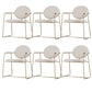 Gold Legs Dining Arm Chair Glam Dining Room Upholstered Chair Off-White 6 Piece Set Clearhalo 'Dining Chairs' 'Dining Tables & Seating' 'dining_chair' 'furn' 'furn_dining_chair' 'Furniture' 'Kitchen & Dining Furniture' 6680063