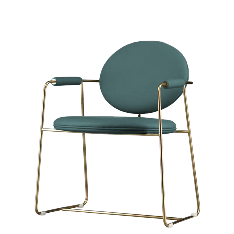 Gold Legs Dining Arm Chair Glam Dining Room Upholstered Chair Green 1 Piece Clearhalo 'Dining Chairs' 'Dining Tables & Seating' 'dining_chair' 'furn' 'furn_dining_chair' 'Furniture' 'Kitchen & Dining Furniture' 6680065