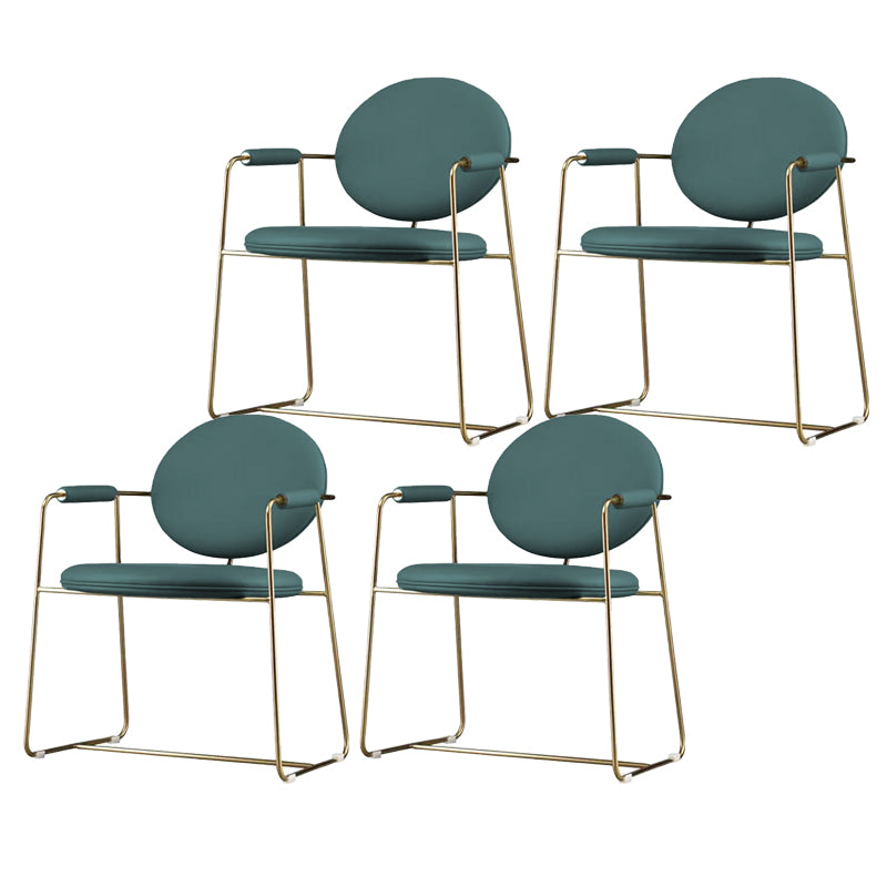 Gold Legs Dining Arm Chair Glam Dining Room Upholstered Chair Green 4 Piece Set Clearhalo 'Dining Chairs' 'Dining Tables & Seating' 'dining_chair' 'furn' 'furn_dining_chair' 'Furniture' 'Kitchen & Dining Furniture' 6680067