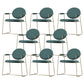 Gold Legs Dining Arm Chair Glam Dining Room Upholstered Chair Green 8 Piece Set Clearhalo 'Dining Chairs' 'Dining Tables & Seating' 'dining_chair' 'furn' 'furn_dining_chair' 'Furniture' 'Kitchen & Dining Furniture' 6680069