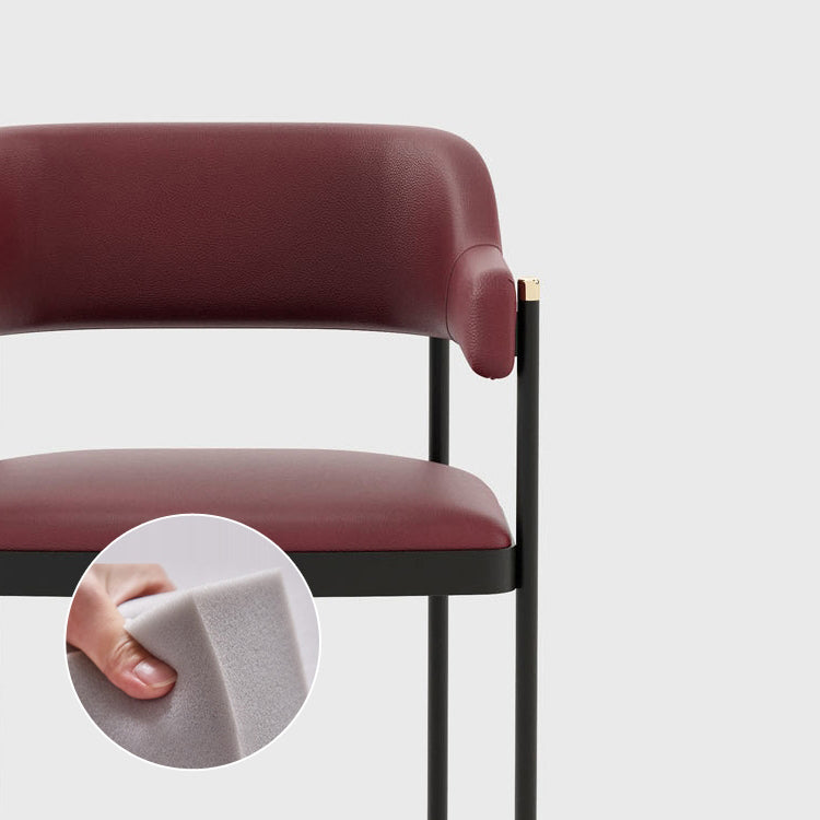 Silla de comedor de cocina contemporánea silla de brazo de patas negras tapizadas