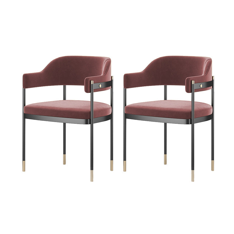 Silla de comedor de cocina contemporánea silla de brazo de patas negras tapizadas