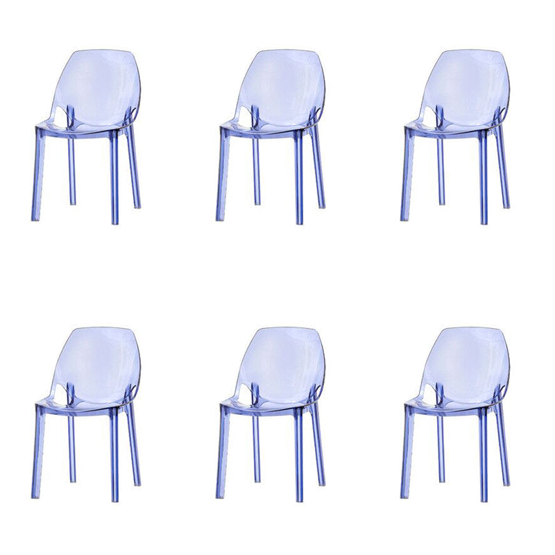 Home Indoor Armless Dining Chairs Acrylic Side Parsons Chair