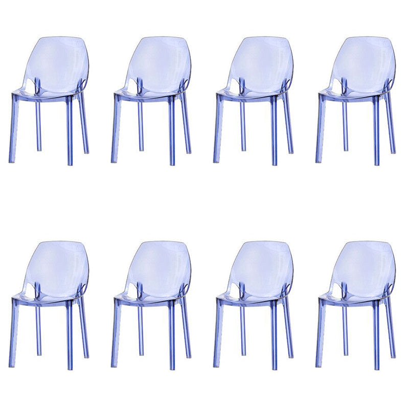 Home Indoor Armless Dining Chairs Acrylic Side Parsons Chair