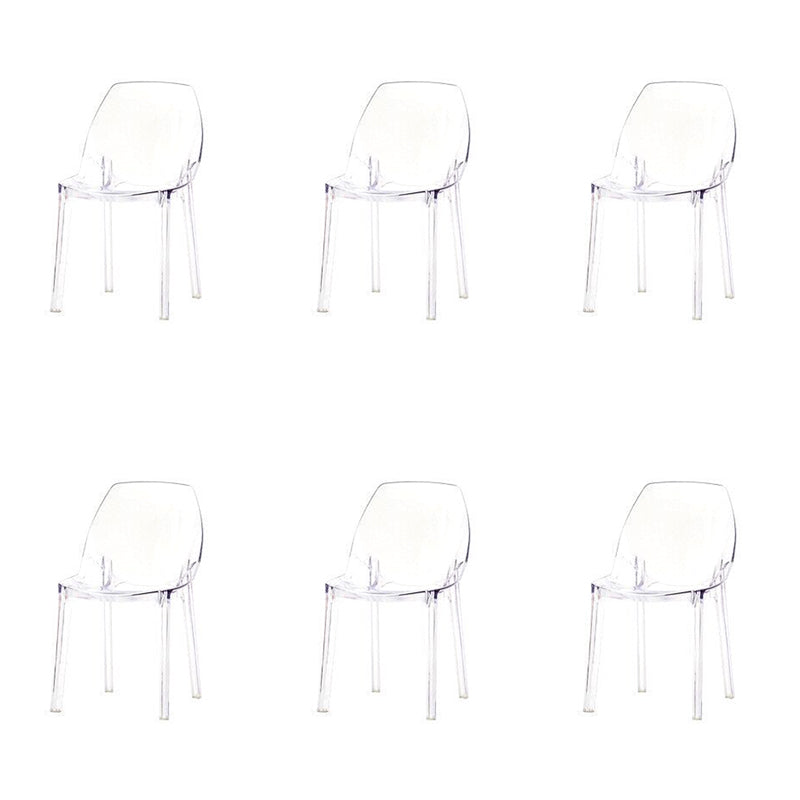 Home Indoor Armless Dining Chairs Acrylic Side Parsons Chair