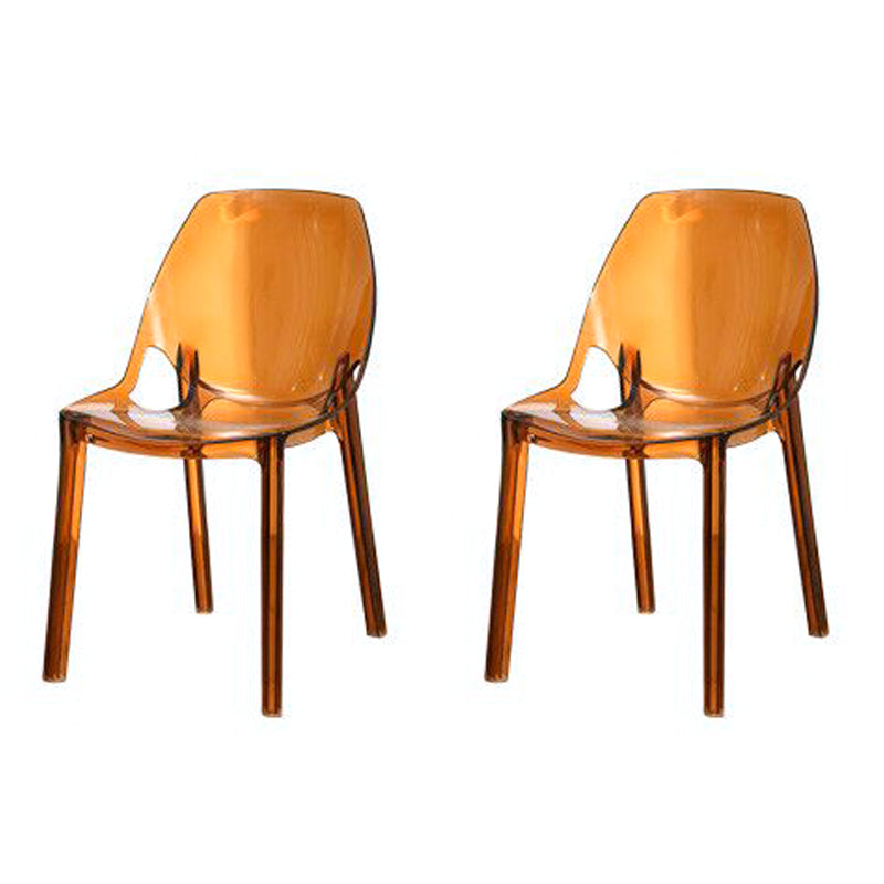 Home Indoor Armless Dining Chairs Acrylic Side Parsons Chair