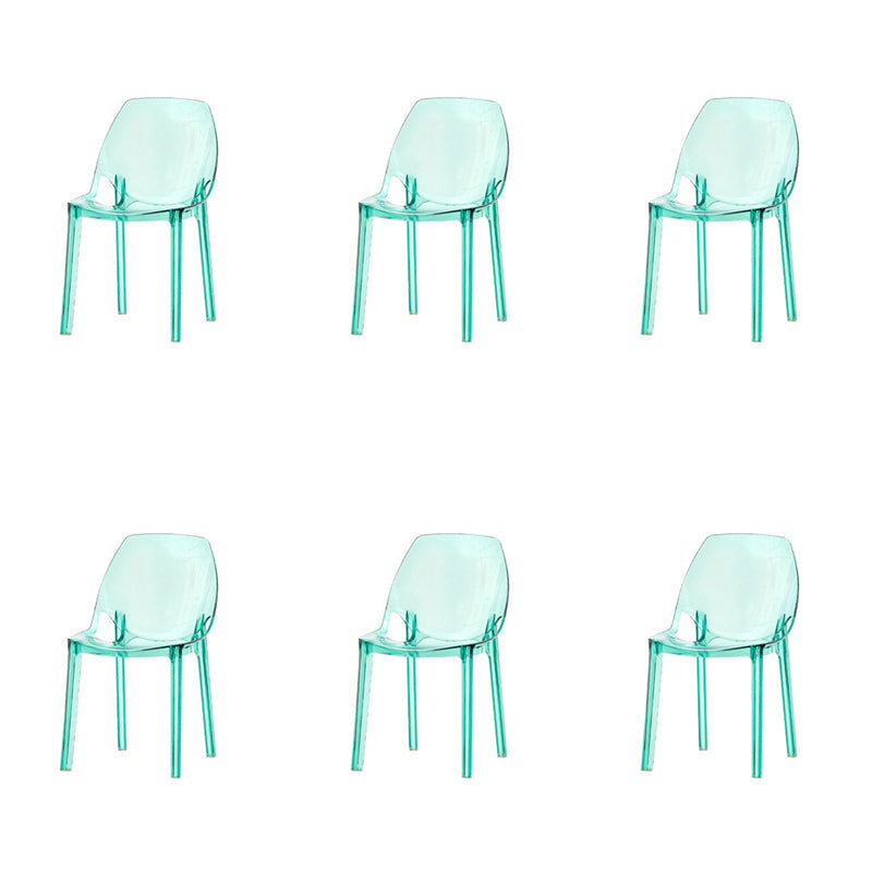 Home Indoor Armless Dining Chairs Acrylic Side Parsons Chair
