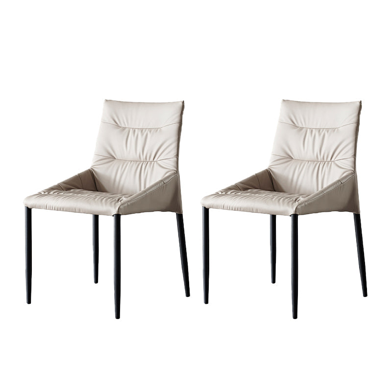 Industrial Leather Dining Chair Parsons Upholstered Arm Chair