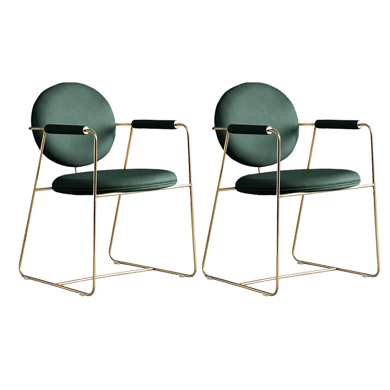 Silla de comedor tapizada de glamour patas doradas de la cocina