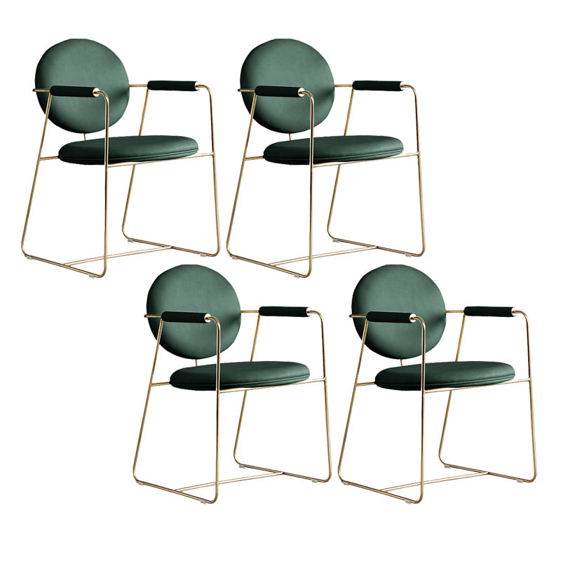 Silla de comedor tapizada de glamour patas doradas de la cocina