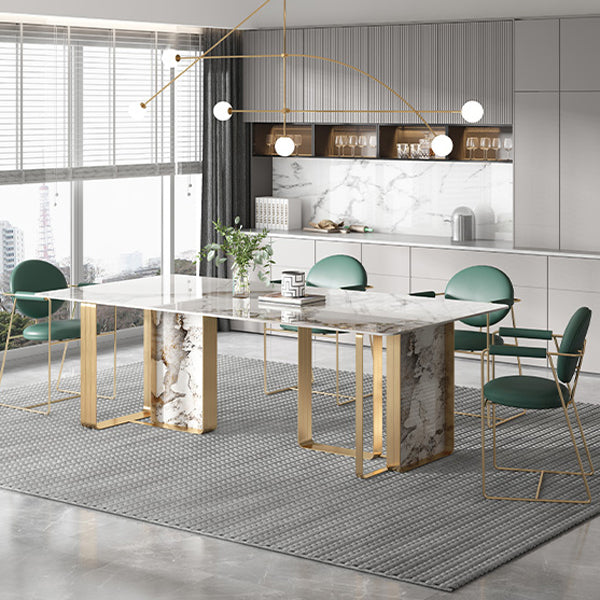 Silla de comedor tapizada de glamour patas doradas de la cocina