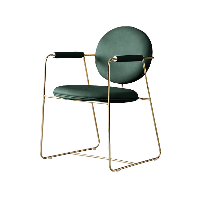 Silla de comedor tapizada de glamour patas doradas de la cocina