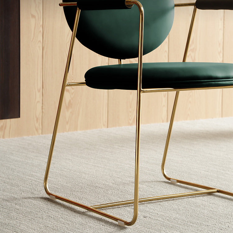 Silla de comedor tapizada de glamour patas doradas de la cocina