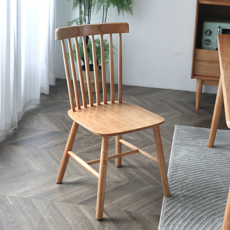 Contemporary Side Chair Rubberwood Dining Chairs with Slat Back