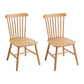 Contemporary Side Chair Rubberwood Dining Chairs with Slat Back
