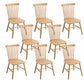 Contemporary Side Chair Rubberwood Dining Chairs with Slat Back