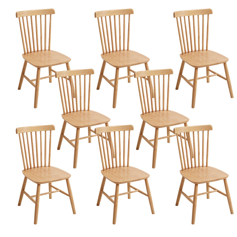 Contemporary Side Chair Rubberwood Dining Chairs with Slat Back