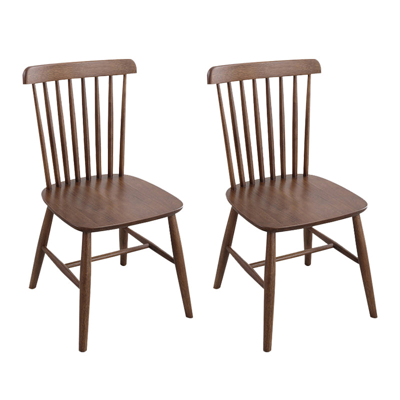 Contemporary Side Chair Rubberwood Dining Chairs with Slat Back