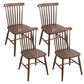 Contemporary Side Chair Rubberwood Dining Chairs with Slat Back