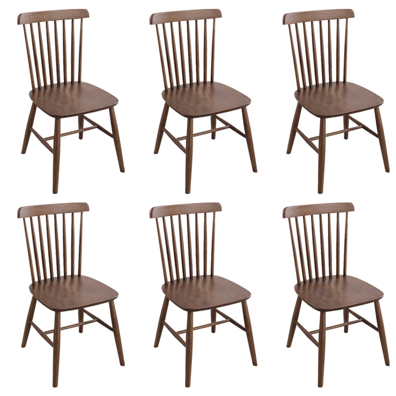 Contemporary Side Chair Rubberwood Dining Chairs with Slat Back