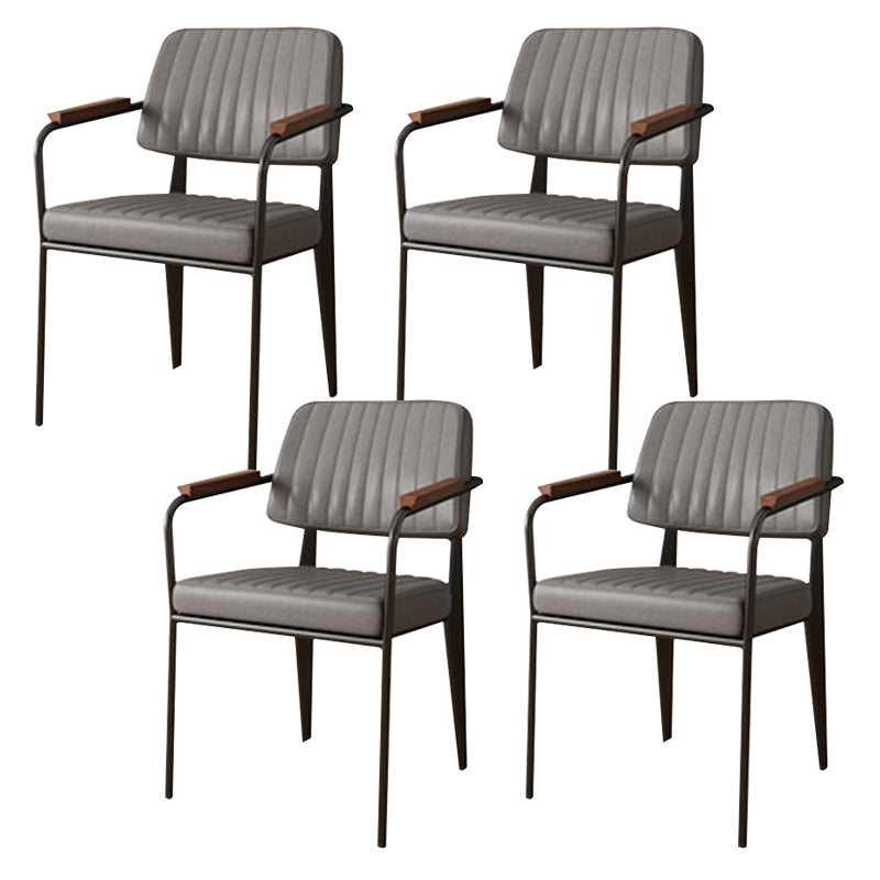 Industrial Kitchen Dining Side Chair Open Back Dining Arm Chair Grey 4 Piece Set Clearhalo 'Dining Chairs' 'Dining Tables & Seating' 'dining_chair' 'furn' 'furn_dining_chair' 'Furniture' 'Kitchen & Dining Furniture' 6680244