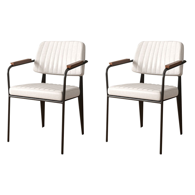Industrial Kitchen Dining Side Chair Open Back Dining Arm Chair White 2 Piece Set Clearhalo 'Dining Chairs' 'Dining Tables & Seating' 'dining_chair' 'furn' 'furn_dining_chair' 'Furniture' 'Kitchen & Dining Furniture' 6680249