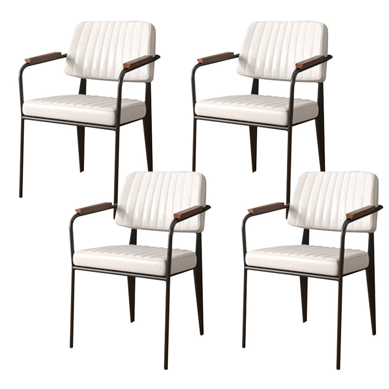 Industrial Kitchen Dining Side Chair Open Back Dining Arm Chair White 4 Piece Set Clearhalo 'Dining Chairs' 'Dining Tables & Seating' 'dining_chair' 'furn' 'furn_dining_chair' 'Furniture' 'Kitchen & Dining Furniture' 6680250