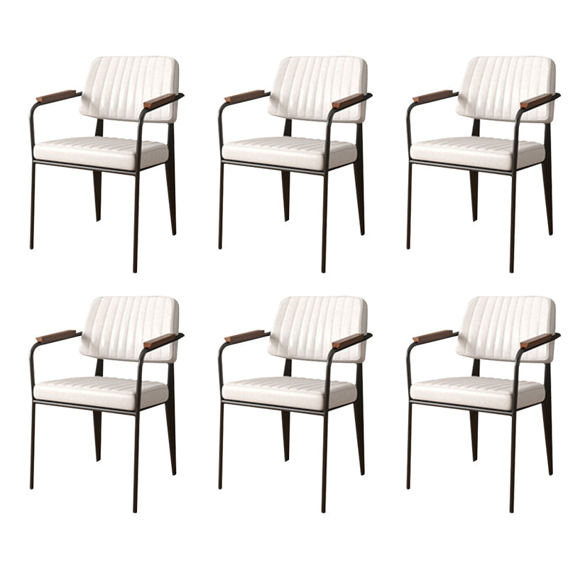 Industrial Kitchen Dining Side Chair Open Back Dining Arm Chair White 6 Piece Set Clearhalo 'Dining Chairs' 'Dining Tables & Seating' 'dining_chair' 'furn' 'furn_dining_chair' 'Furniture' 'Kitchen & Dining Furniture' 6680251
