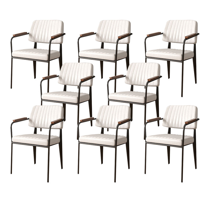 Industrial Kitchen Dining Side Chair Open Back Dining Arm Chair White 8 Piece Set Clearhalo 'Dining Chairs' 'Dining Tables & Seating' 'dining_chair' 'furn' 'furn_dining_chair' 'Furniture' 'Kitchen & Dining Furniture' 6680252