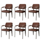 Industrial Kitchen Dining Side Chair Open Back Dining Arm Chair Brown 6 Piece Set Clearhalo 'Dining Chairs' 'Dining Tables & Seating' 'dining_chair' 'furn' 'furn_dining_chair' 'Furniture' 'Kitchen & Dining Furniture' 6680255