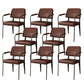 Industrial Kitchen Dining Side Chair Open Back Dining Arm Chair Brown 8 Piece Set Clearhalo 'Dining Chairs' 'Dining Tables & Seating' 'dining_chair' 'furn' 'furn_dining_chair' 'Furniture' 'Kitchen & Dining Furniture' 6680256