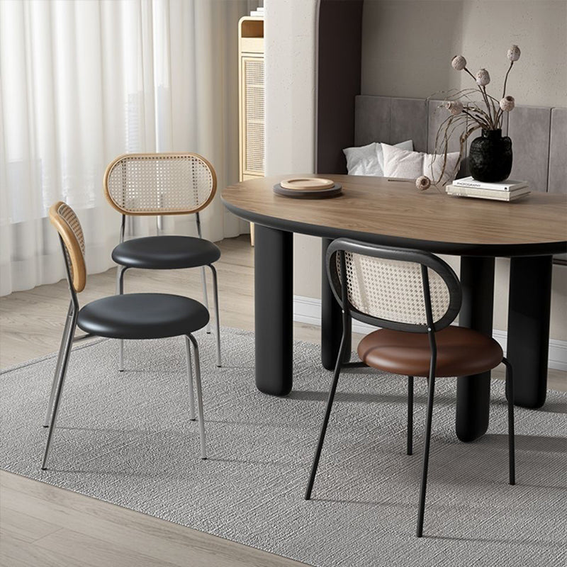 Chaises de salle à manger sans bras tapissées, chaise latérale de salle à manger industrielle