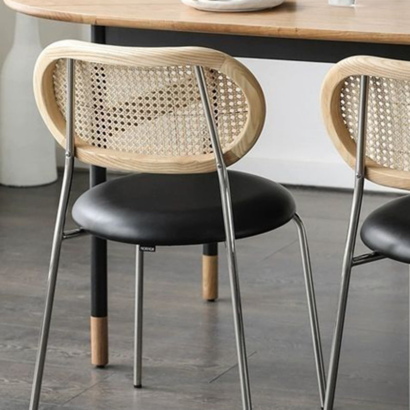 Chaises de salle à manger sans bras tapissées, chaise latérale de salle à manger industrielle