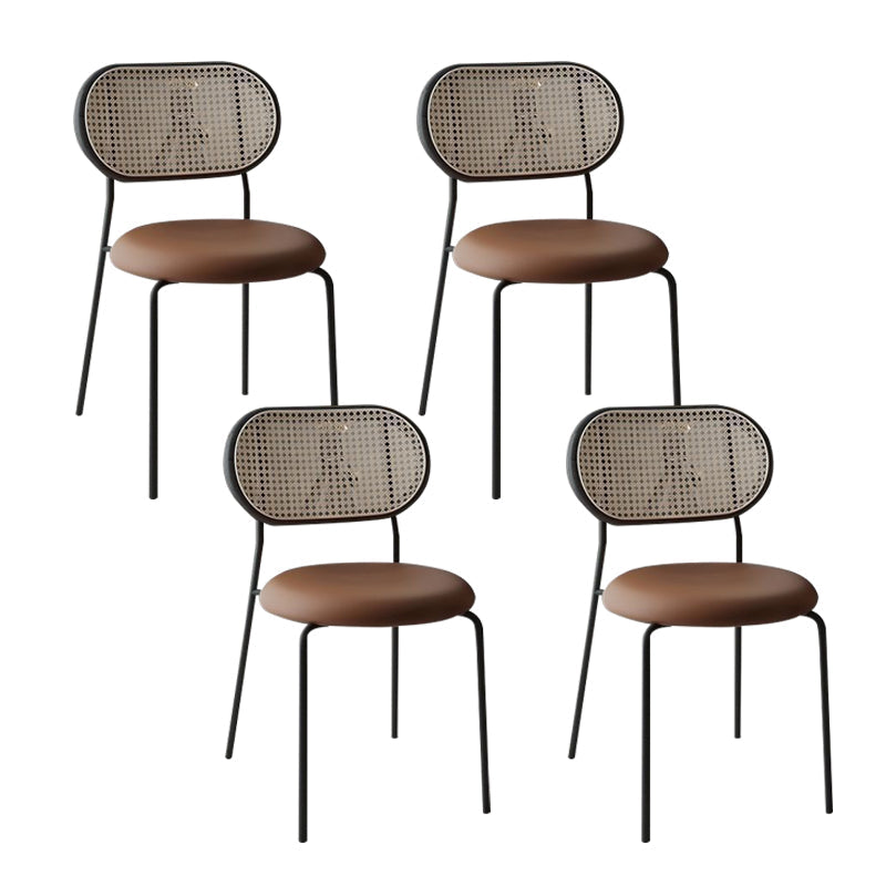 Chaises de salle à manger sans bras tapissées, chaise latérale de salle à manger industrielle