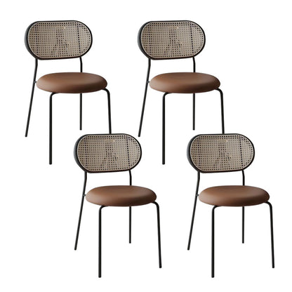 Chaises de salle à manger sans bras tapissées, chaise latérale de salle à manger industrielle