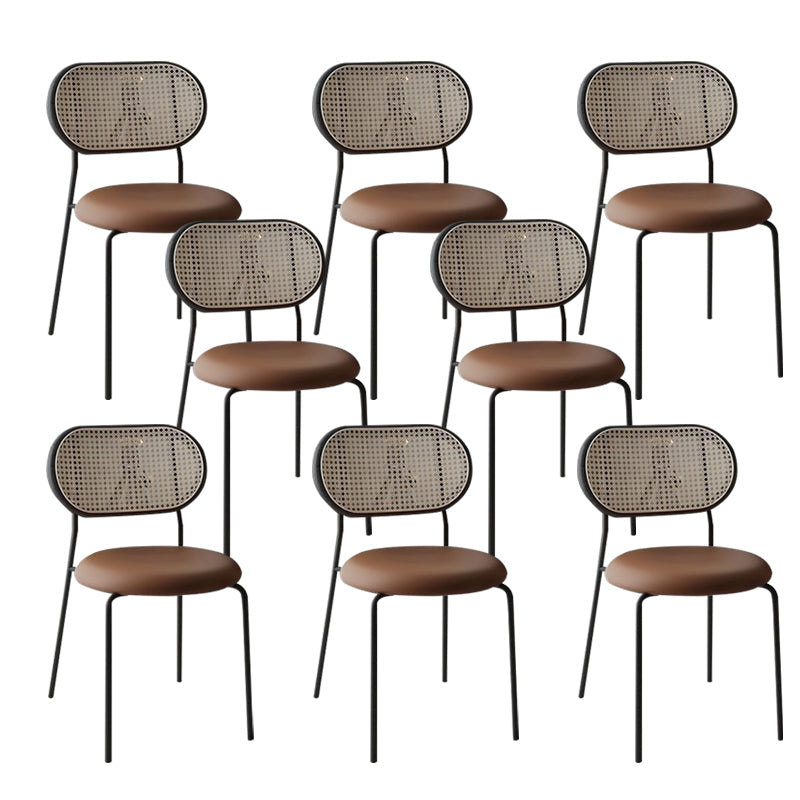 Chaises de salle à manger sans bras tapissées, chaise latérale de salle à manger industrielle