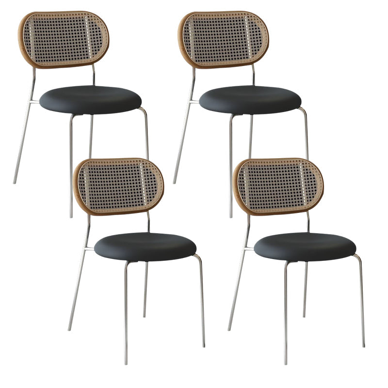 Chaises de salle à manger sans bras tapissées, chaise latérale de salle à manger industrielle