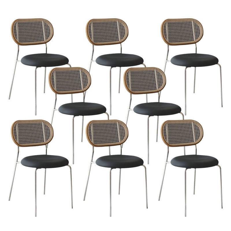 Chaises de salle à manger sans bras tapissées, chaise latérale de salle à manger industrielle
