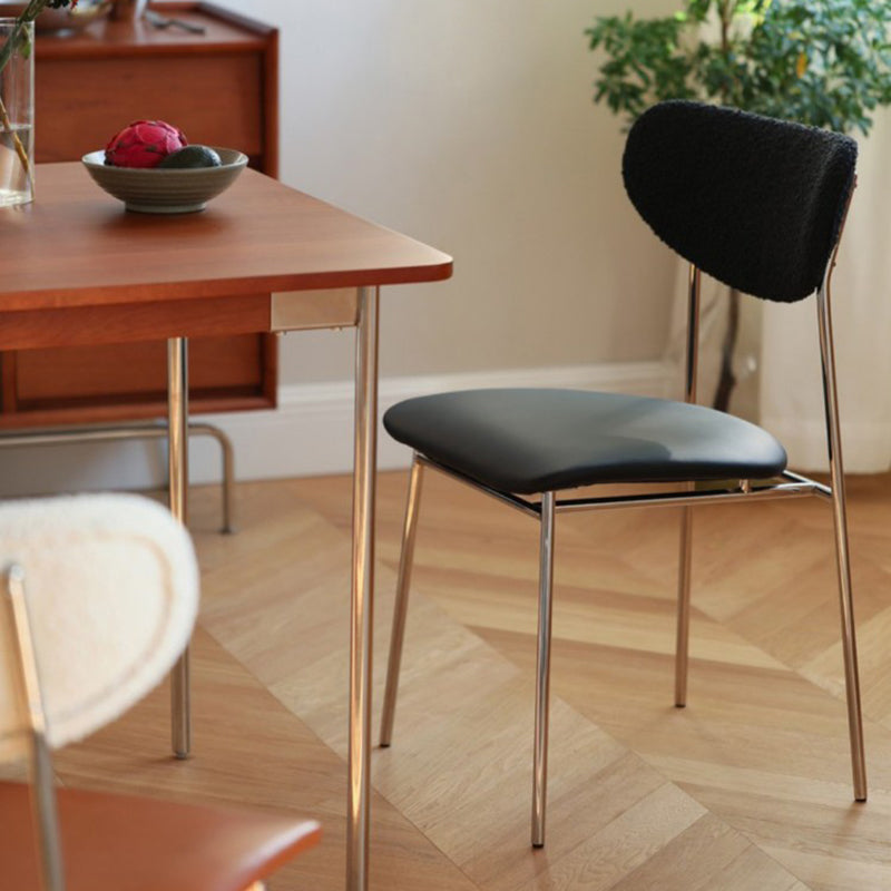 Contemporary Indoor Side Chair Silver Legs Open Back Dining Chair Clearhalo 'Dining Chairs' 'Dining Tables & Seating' 'dining_chair' 'furn' 'furn_dining_chair' 'Furniture' 'Kitchen & Dining Furniture' 6680640