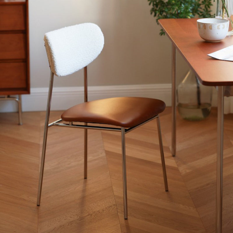 Contemporary Indoor Side Chair Silver Legs Open Back Dining Chair Clearhalo 'Dining Chairs' 'Dining Tables & Seating' 'dining_chair' 'furn' 'furn_dining_chair' 'Furniture' 'Kitchen & Dining Furniture' 6680642