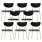 Contemporary Indoor Side Chair Silver Legs Open Back Dining Chair Black 8 Piece Set Clearhalo 'Dining Chairs' 'Dining Tables & Seating' 'dining_chair' 'furn' 'furn_dining_chair' 'Furniture' 'Kitchen & Dining Furniture' 6680645