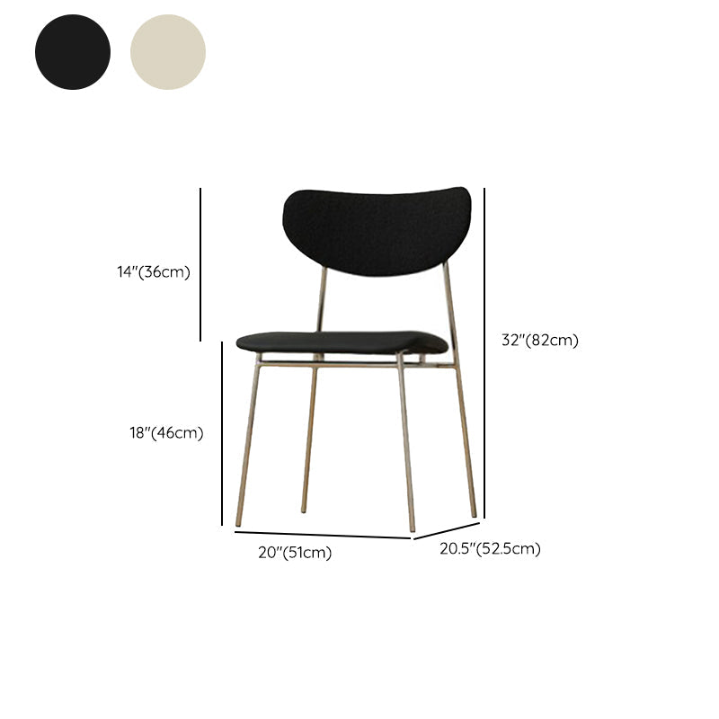 Contemporary Indoor Side Chair Silver Legs Open Back Dining Chair Clearhalo 'Dining Chairs' 'Dining Tables & Seating' 'dining_chair' 'furn' 'furn_dining_chair' 'Furniture' 'Kitchen & Dining Furniture' 6680655