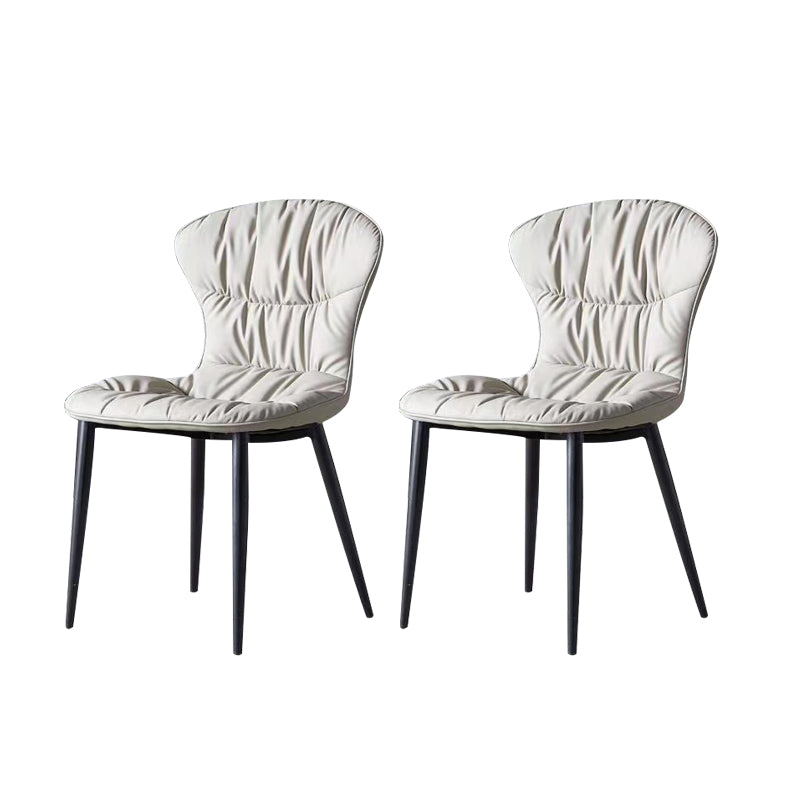 Sedia laterale in pelle finta gambe nere sala da pranzo parsons sedia