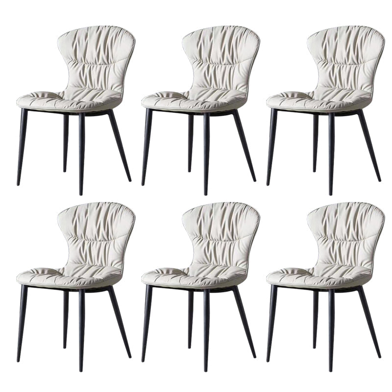 Sedia laterale in pelle finta gambe nere sala da pranzo parsons sedia