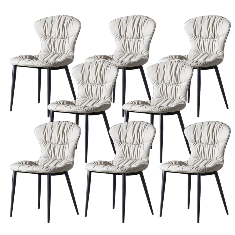 Sedia laterale in pelle finta gambe nere sala da pranzo parsons sedia